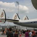 markantes Seitenruder der Lockheed Super Constellation, Breitling Flyers, Flughafen München, AirportDay