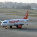Flughafen Genf am 25.11.2011, ein Airbus von easyJet rollt los