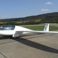 Flugplatz Rothenburg am 31.08.2019, dieses UL ist in Wirklichkeit ein doppelsitziges Segelflugzeug mit Klapptriebwerk