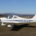 EDFD, Flugplatz Bad Neustadt am 24.2.2019, im Hintergrund die schneebedeckte Rhön