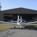 Flugplatz Bad Neustadt - Grasberg am 27.2.2022, unsere Moran vor der Halle nach einem kleinen Flug