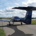 Flugplatz Bad Neustadt - Grasberg am 21.8.2024, DA 50 auf unserem Taxiway