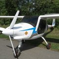 Flugplatz Bad Neustadt - Grasberg am 22.8.2024, serienmäßig hergestelltes Elektroflugzeug, Frontansicht