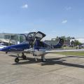 Verkehrslandeplatz Eisenach-Kindel am 15.6.2022, tolles Flugzeug (DA 62) auf dem Vorfeld