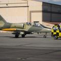 Ein Jet L39 auf der Abstellposition am Flugplatz Bitburg.
