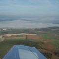 unter dem Dunst liegt irgendwo der Flugplatz Bad Neustadt