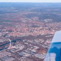 Luftbild aus Moran am 19.1.2025, Blick über Schweinfurt bis zur Rhön