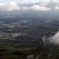 Luftbild im Oktober 2012, Blick durch eine Wolkenlücke nach Bad Neustadt