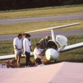 Bogdan führt unser Segelflugzeug Grob G103 Twin vor.