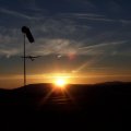 Windenstart im Sonnenuntergang