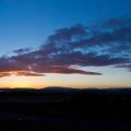 Abendliches Sonnenuntergangspanorama mit Blick auf die Rhön
