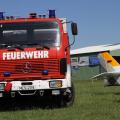 Die Feuerwehr ist extram zum Fotoshooting auf den Grasberg gekommen