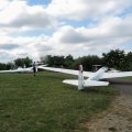 Flugplatz Bad Neustadt - Grasberg am 20.8.2024, Windenflugbetrieb mit zwei Doppelsitzern