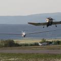 Flugbetrieb am 7.5.2011 auf dem Grasberg, Flugzeugschlepp von vorn fotografiert