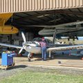 Flugplatz Bad Neustadt, JNP 4.4.2025, auch an der Moran wird gebastelt