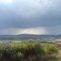 Wolkenbilder, Regen über der Rhön