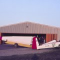 relativ neue Segelflughalle mit SF28 im Jahr 1976 oder 1977