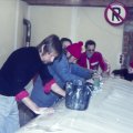 Winterarbeit in der Werkstatt Halle 1, Mitte der 70´ziger Jahre, u.a. Sepp Vonderau und Peter Gehret